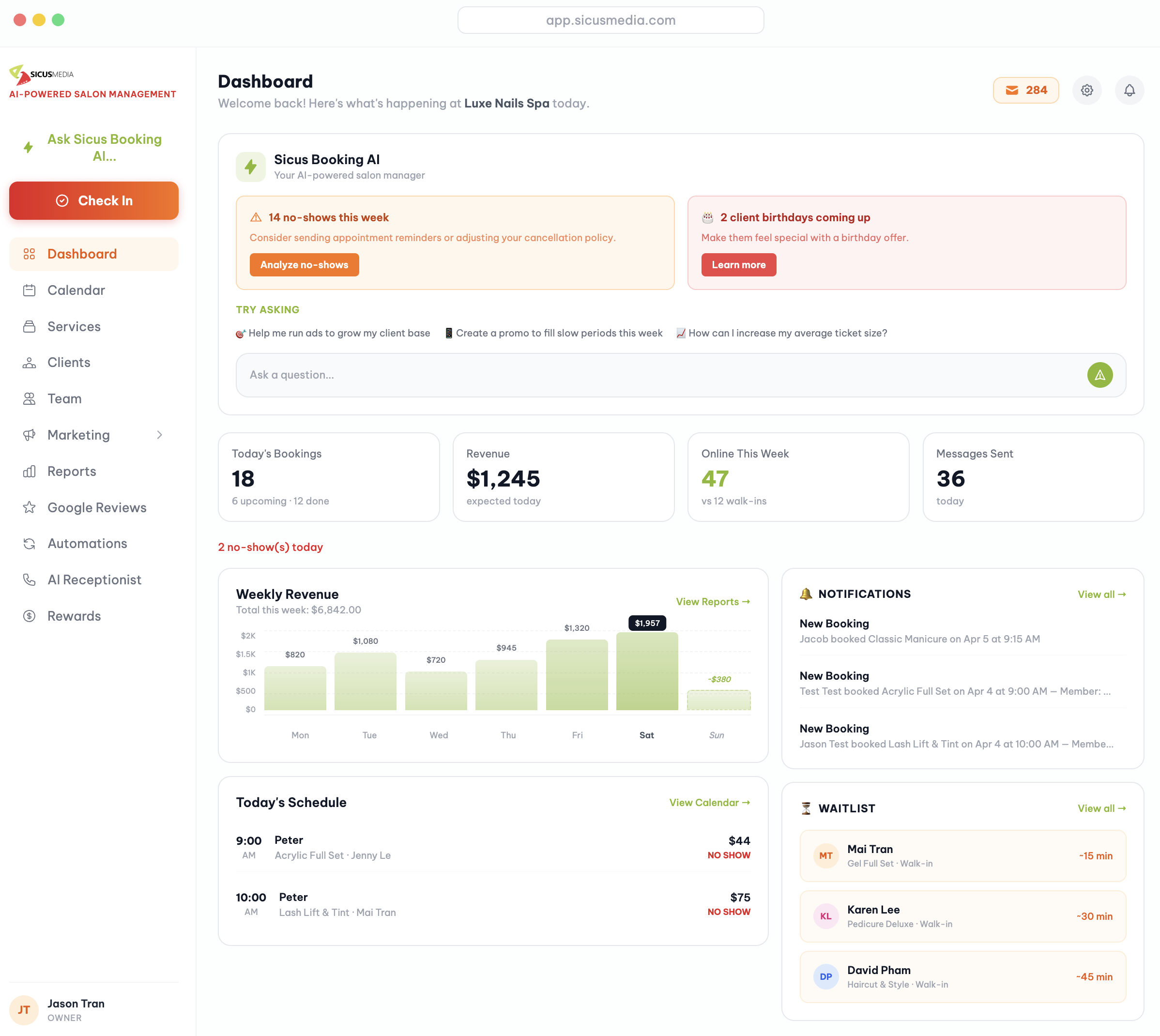 Sicus Booking mobile app